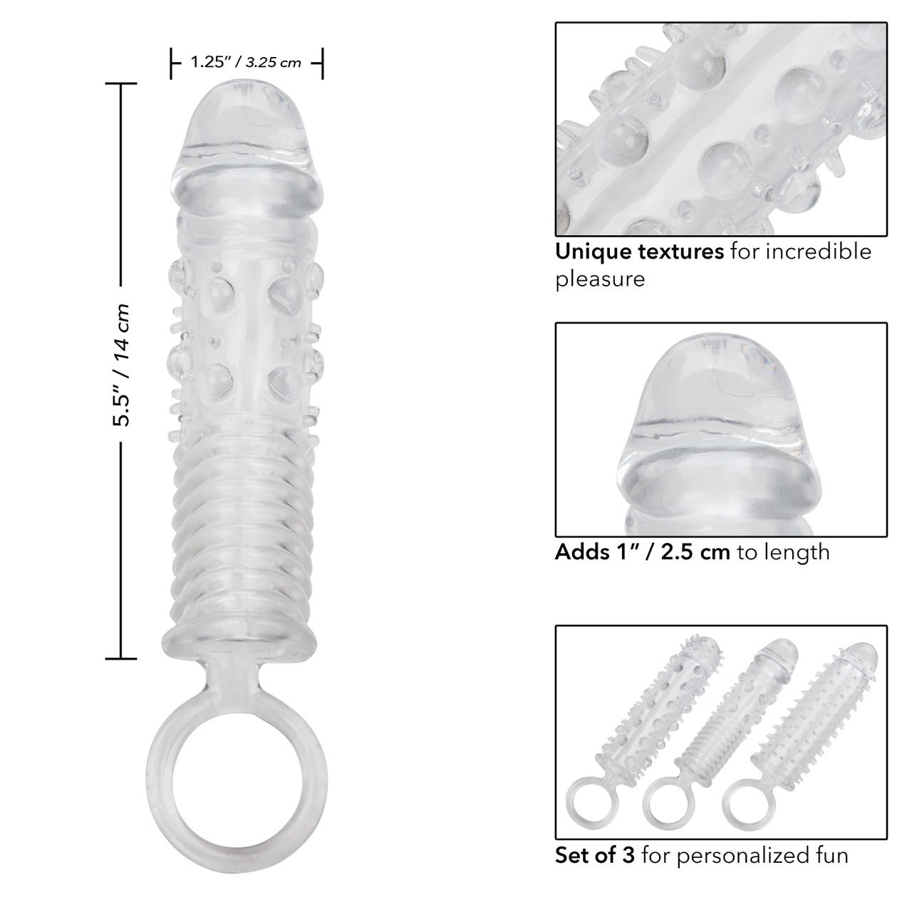 Kit Fundas 3 Piece Textured Extension Set