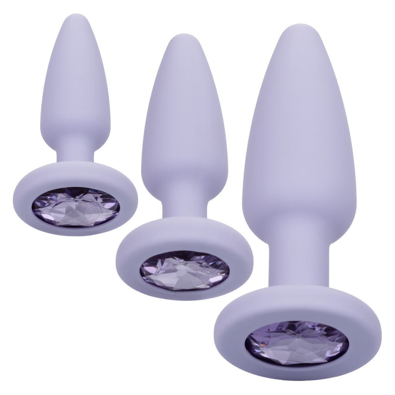 Set De Plugs Anales Graduados En SiliCona Suave con Base De Cristal – Calexotics