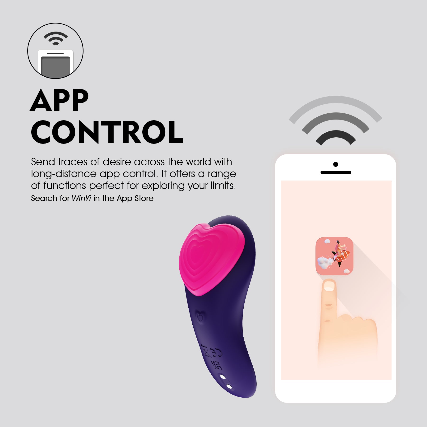 VIBRADOR INTERACTIVO TIPO PANTY PARA CLITORIS MY LOVE WINYI-Juguetes-Sexo Sentido-SexoSentido