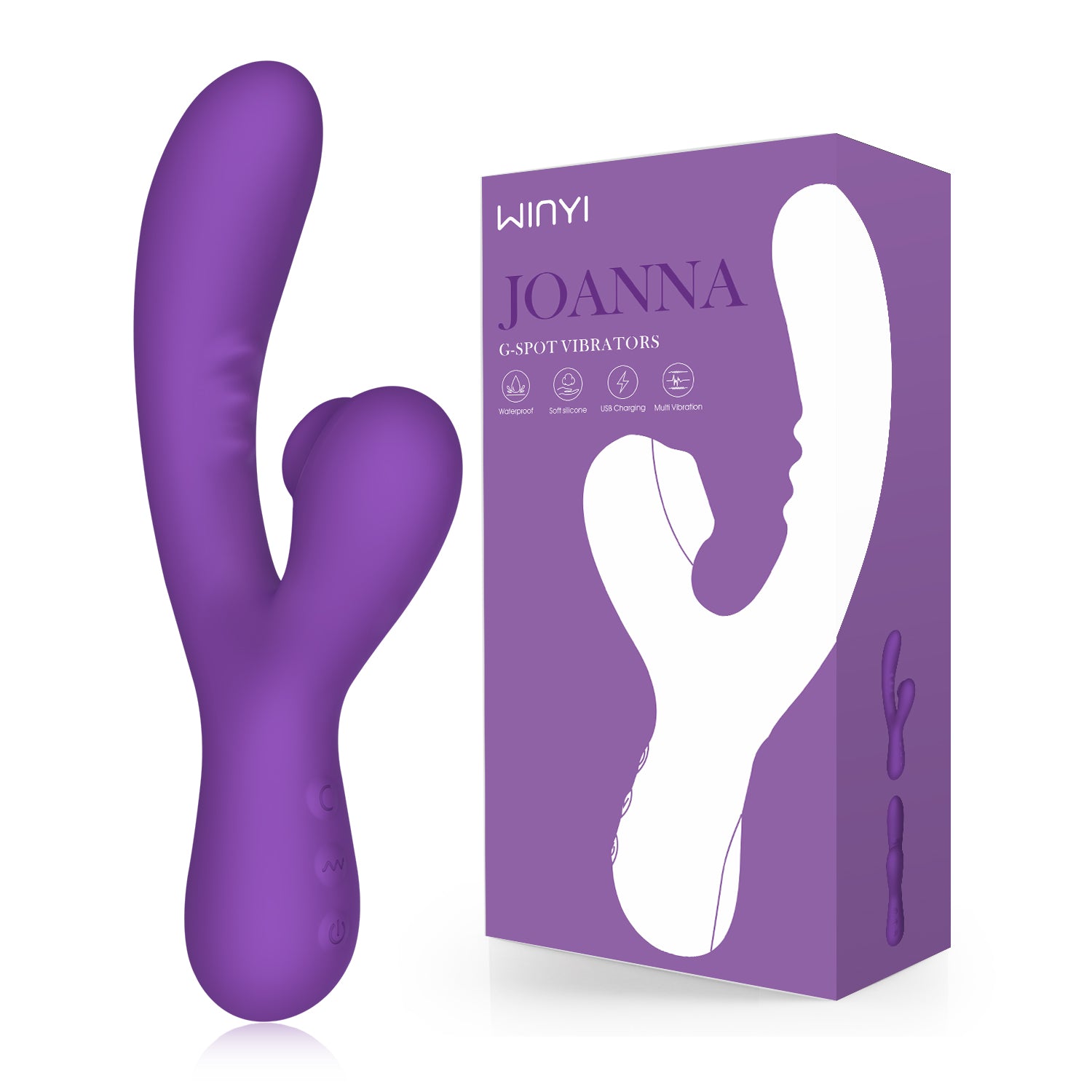 Vibrador Doble Estimulación Winyi Joanna Morado 2 En 1