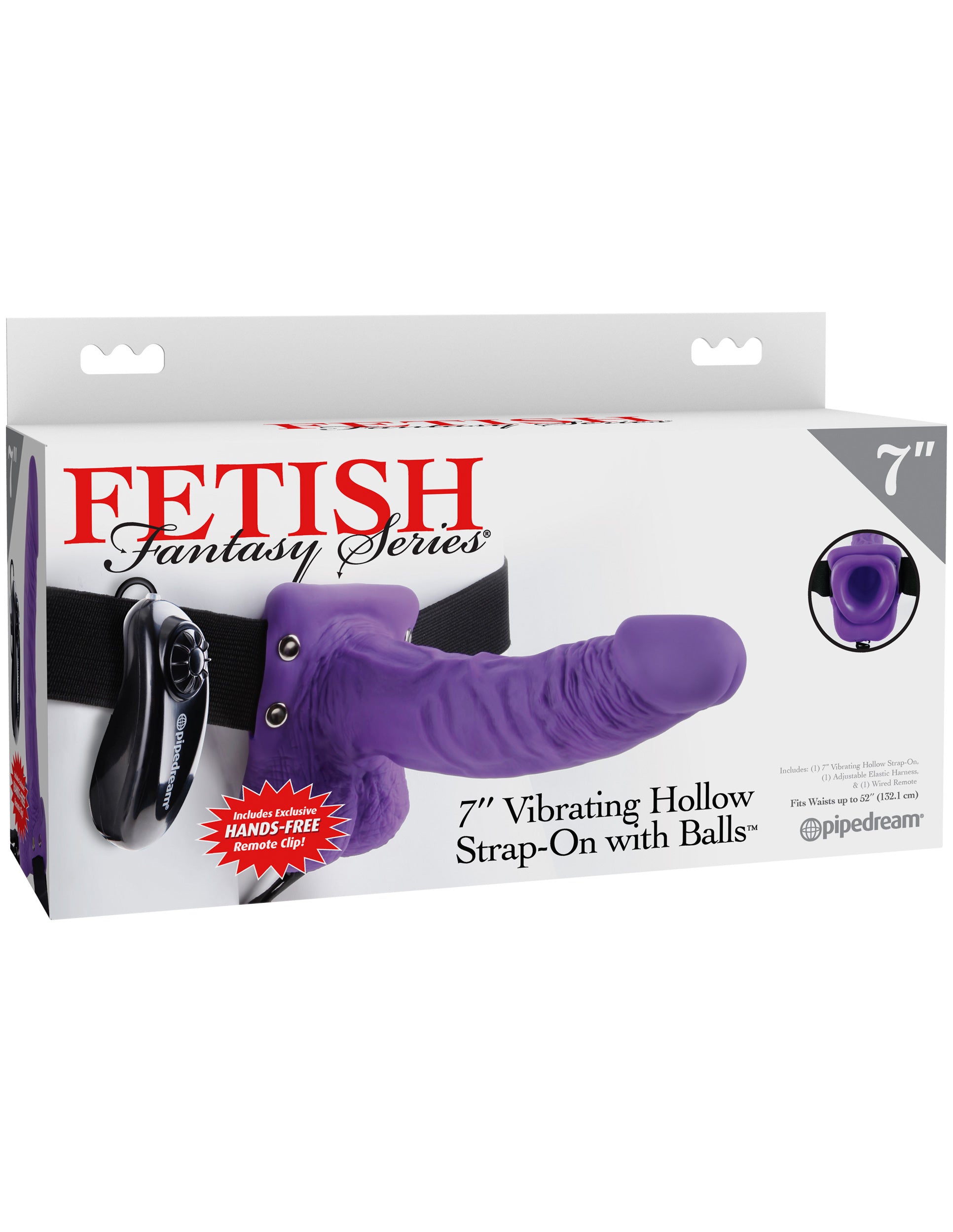 7" Vibrating Hollow Strap-On with Balls PD3376-12