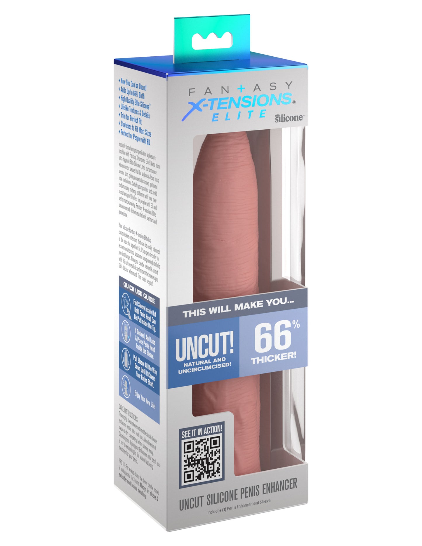 Uncut Silicone Penis Enhancer - Light PD4154-21