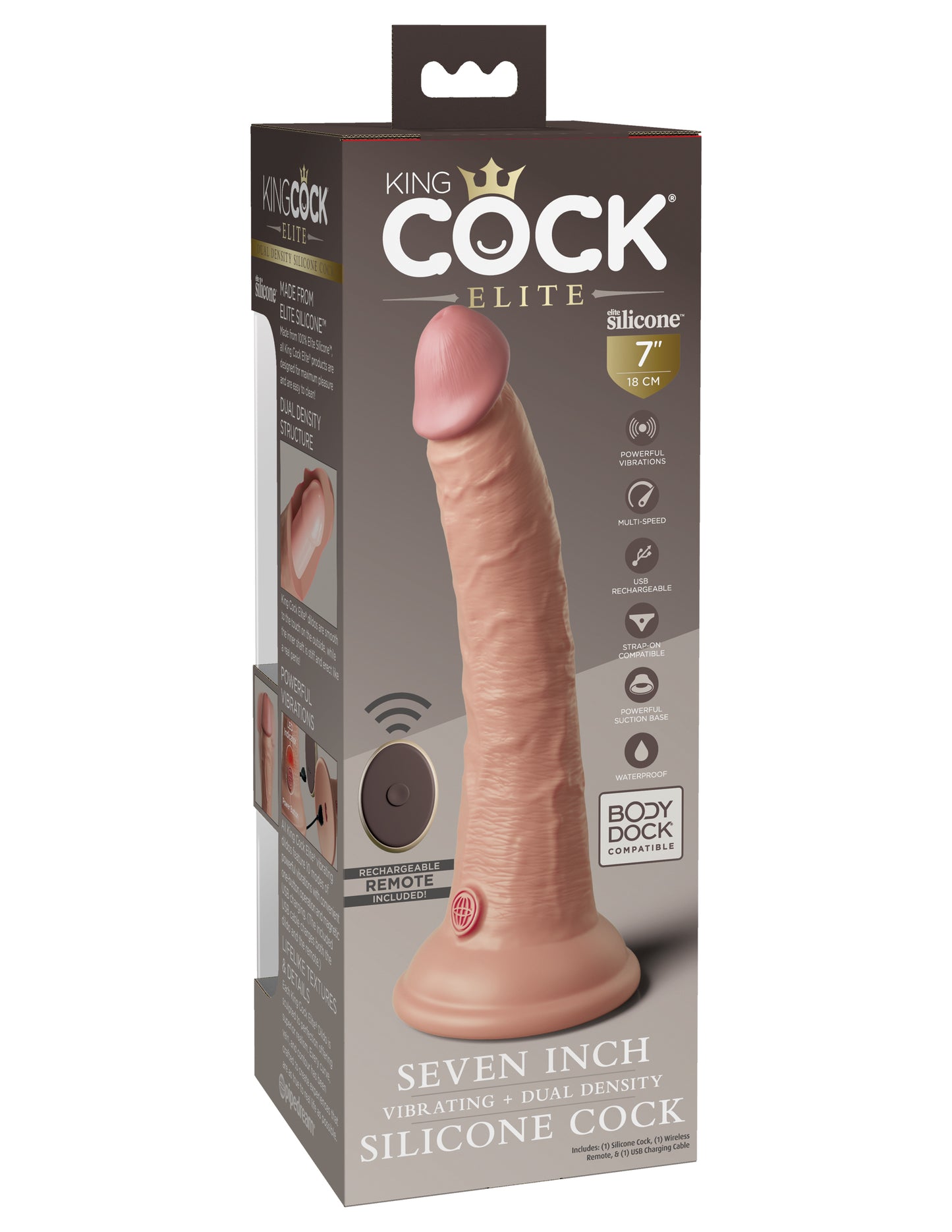 8" Vibrating Silicone Dual Density Cock PD5778-21
