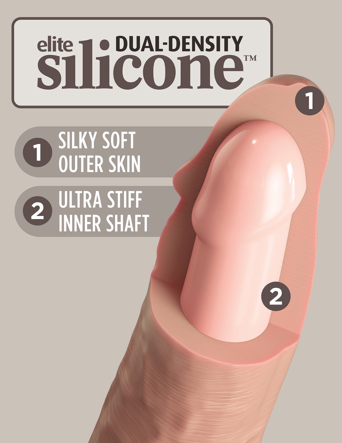 8" Vibrating Silicone Dual Density Cock PD5778-21
