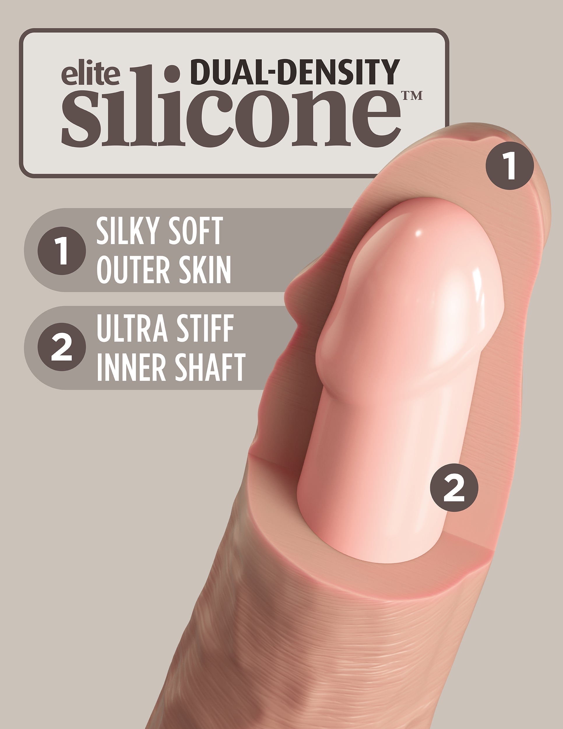 8" Vibrating Silicone Dual Density Cock PD5778-21