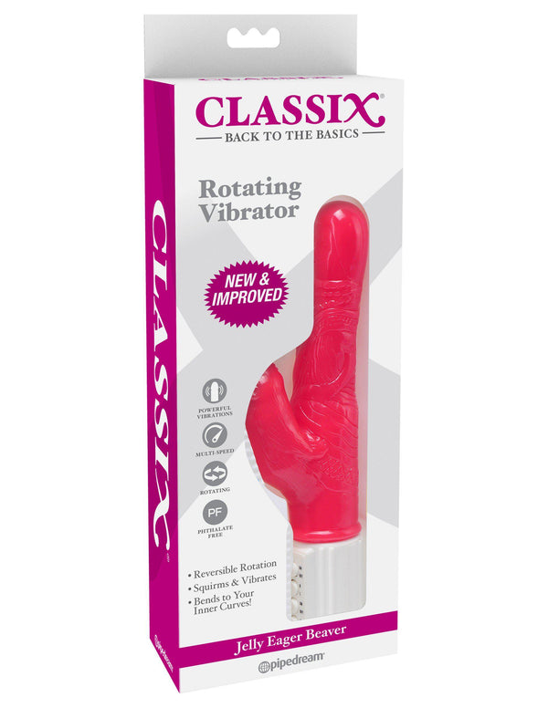 Vibrador Rotador Classix Jelly Eager Beaver Rosa-Juguetes-Sexo Sentido-SexoSentido