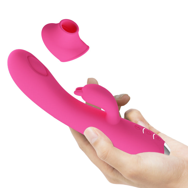 Regina Vibrador + Succionador + Estimulador de Clitoris Pink-Juguetes-Sexo Sentido-SexoSentido