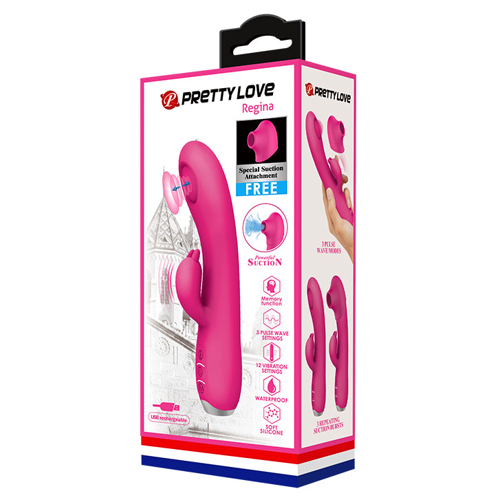 Regina Vibrador + Succionador + Estimulador de Clitoris Pink-Juguetes-Sexo Sentido-SexoSentido
