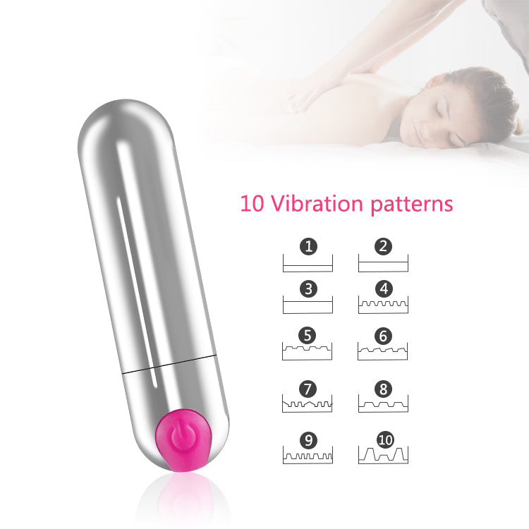 Bala Vibradora Chrome Pink 10 Funciones Recargable-Juguetes-Sexo Sentido-SexoSentido