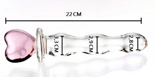 Dildo Vidrio Corazón-Juguetes-Sexo Sentido-SexoSentido