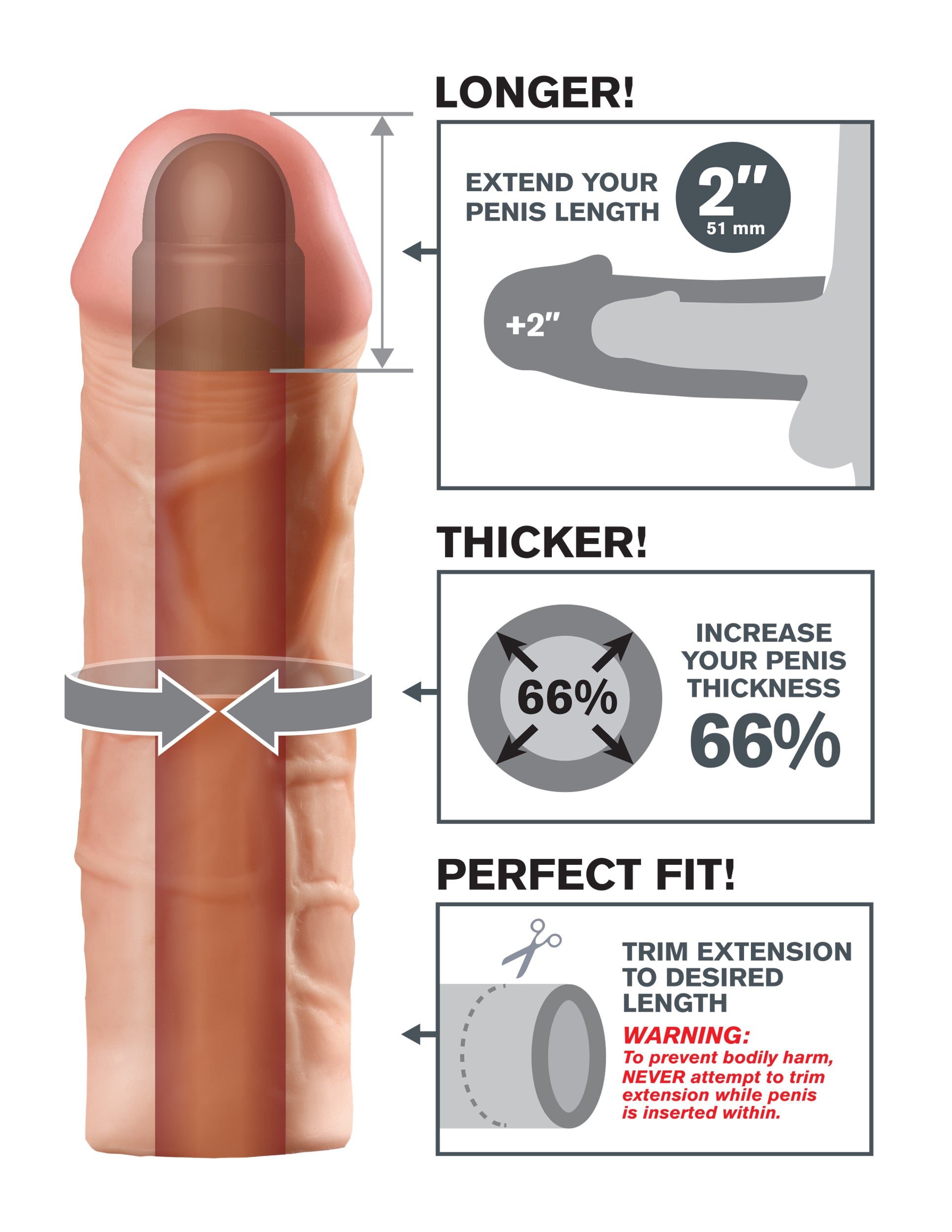 Funda Fantasy X-tensions Mega 2" Extension-Juguetes-Sexo Sentido-SexoSentido